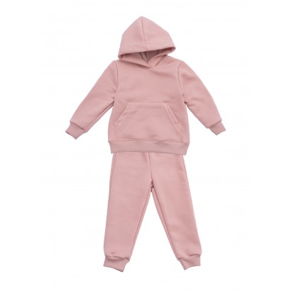 Теплий спортивний костюм ( худі + джоггери ) Пудровий